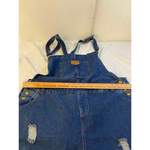 2xl xxl Denim Jean Overalls Distressed - Picture 8 of 9